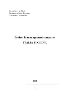 Management Comparat - Italia și China - Pagina 1
