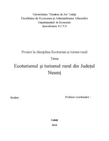 Ecoturismul și Turismul Rural din Județul Neamț - Pagina 1