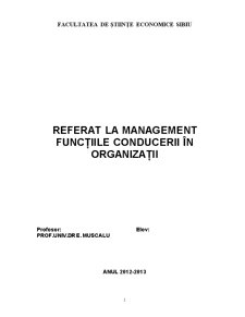 Funcțiile Conducerii în Organizații - Pagina 1