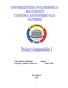 Proiectarea Generală Funcțională Privind Dinamica Tracțiunii și a Ambreiajului pentru un Automobil - Pagina 1