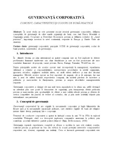 Guvernanță corporativă - concept, caracteristici și coduri de bună practică - Pagina 1