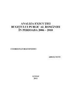Analiza Execuției Bugetului Public al României - Pagina 1
