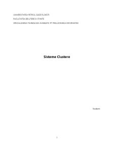 Sisteme Cluster - Pagina 1
