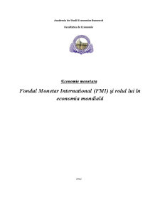 Fondul monetar internațional și rolul lui în economia mondială - Pagina 1