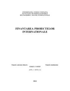 Finanțarea proiectelor internaționale - Pagina 1
