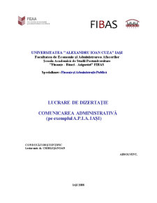 Comunicarea administrativă pe exemplul APIA Iași - Pagina 1