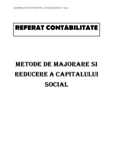 Metode de Majorare și Reducere a Capitalului Social - Pagina 1