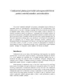 Catalizatorul Platina-Perovschit Autoregenerabil Folosit pentru Controlul Emisiilor Autovehiculelor - Pagina 1