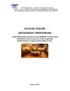 Plan de afaceri Restaurant Mediterana - Pagina 1