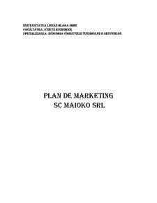 Plan de Marketing SC Maioko SRL - Pagina 1