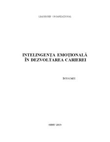 Inteligența emoțională în dezvoltarea carierei - Pagina 1