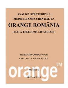 Analiza strategică a Orange România - Pagina 1