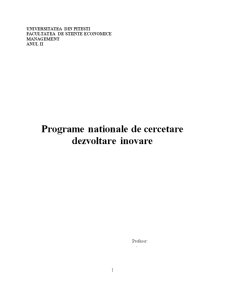 Programe de Cercetare Dezvoltare și Inovare - Pagina 1