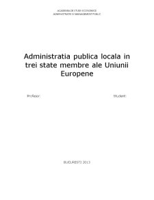 Administrația publică locală în trei state membre ale Uniunii Europene - Pagina 1