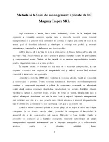 Metode și Tehnici de Management Aplicate de SC Maguay Impex SRL - Pagina 2