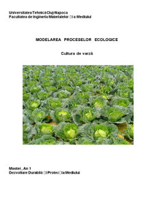 Modelarea proceselor ecologice în cultura de varză - Pagina 1
