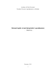 Sistemul logistic al unei întreprinderi agroalimentare - Titan SA - Pagina 1