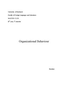 Organizational behaviour - Pagina 1