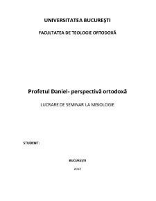 Profetul Daniel - Perspectiva Ortodoxă - Pagina 1