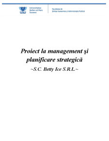 Management și planificare strategică - SC Betty Ice SRL - Pagina 1