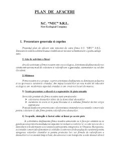 Plan de Afaceri NEC - Pagina 1
