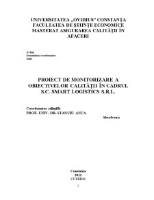 Proiect de monitorizare a obiectivelor calității în cadrul SC Smart Logistics SRL - Pagina 2