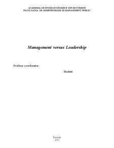 Management versus Leadership - Pagina 1