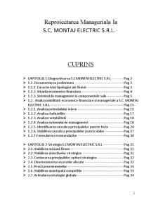 Reproiectarea managerială la SC Montaj Electric SRL - Pagina 2