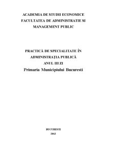 Practică de specialitate în administrația publică - Primăria Municipiului București - Pagina 1