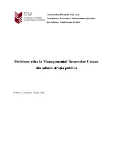 Probleme Etice în Managementul Resurselor Umane din Administrația Publică - Pagina 1