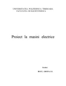 Proiect Masini Electrice - Motor Asincron - Pagina 1