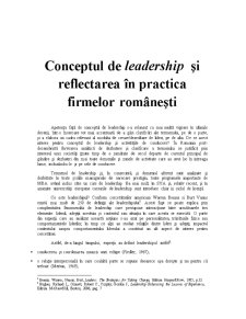 Conceptul de Leadership și Reflectarea în Practica Firmelor Românești - Pagina 1