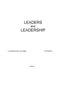 Leaders and Leadership - Pagina 1