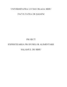 Expertizarea Produselor Alimentare - Salamul de Sibiu - Pagina 1