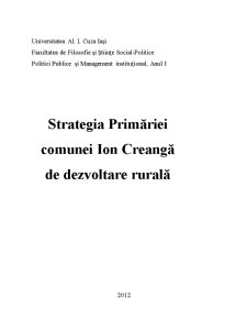Strategia Primăriei Comunei Ion Creangă de Dezvoltare Rurală - Pagina 1