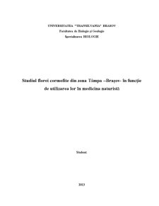 Studiul florei cormofite din zona Tâmpa Brașov în funcție de utilizarea lor în medicina naturistă - Pagina 1