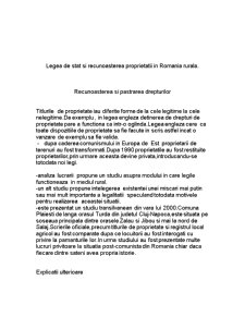 Legea de Stat si Recunoasterea Proprietatii in Romania Rurala. - Pagina 1