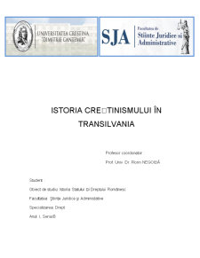 Istoria Creștinismului în Transilvania - Pagina 1
