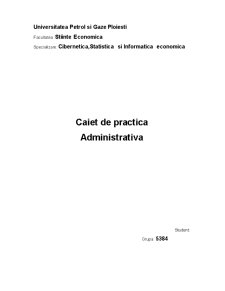 Caiet de practică administrativă - Primăria Comunei Surani - Pagina 1