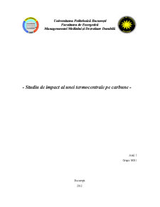 Studiu de impact al unei termocentrale pe cărbune - Pagina 1