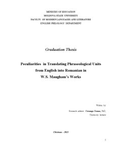 Peculiarities în Translating Phraseological Units From English into Romanian - Pagina 1