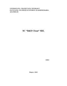 Marketingul Serviciilor - SC B&D Clean SRL - Pagina 1