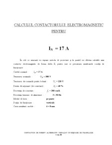 Calculul Contactorului Electromagnetic - Pagina 1