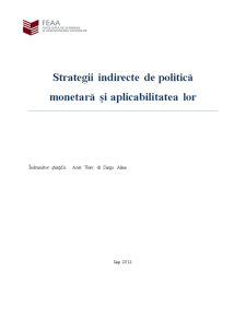 Strategii indirecte de politică monetară și aplicabilitatea lor - Pagina 1