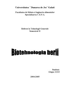 Biotehnologia Berii - Pagina 1