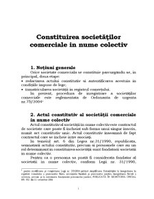 Constituirea Societăților Comerciale în Nume Colectiv - Pagina 1