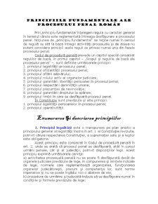 Principiile Fundamentale ale Procesului Penal Român - Pagina 1