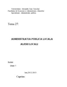 Administrația publică locală - aleșii locali - Pagina 1