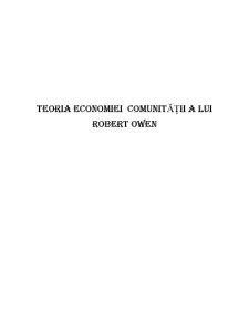Teoria Economiei Comunității a lui Robert Owen - Pagina 1
