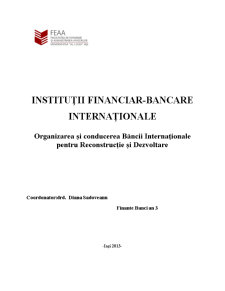 Organizarea și Conducerea Băncii Internaționale pentru Reconstrucție și Dezvoltare - Pagina 1